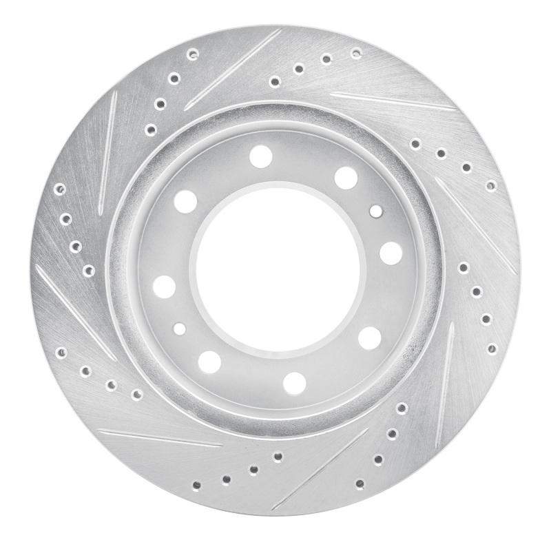 Chevrolet Silverado 3500 Brake Rotor (1) - Front Right - R1 Concepts - Drilled & Slotted - Silver - `01-`25